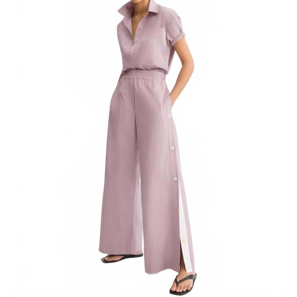 NEW ARLO MOTT baxter side button pants in rose stripe